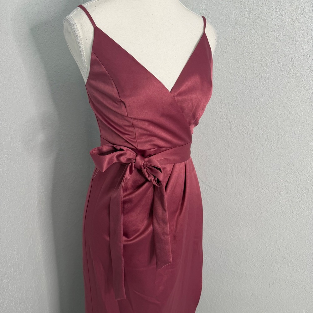 Lulus Joice Mauve Purple Satin Midi Dress Size XS - Picture 2 of 5